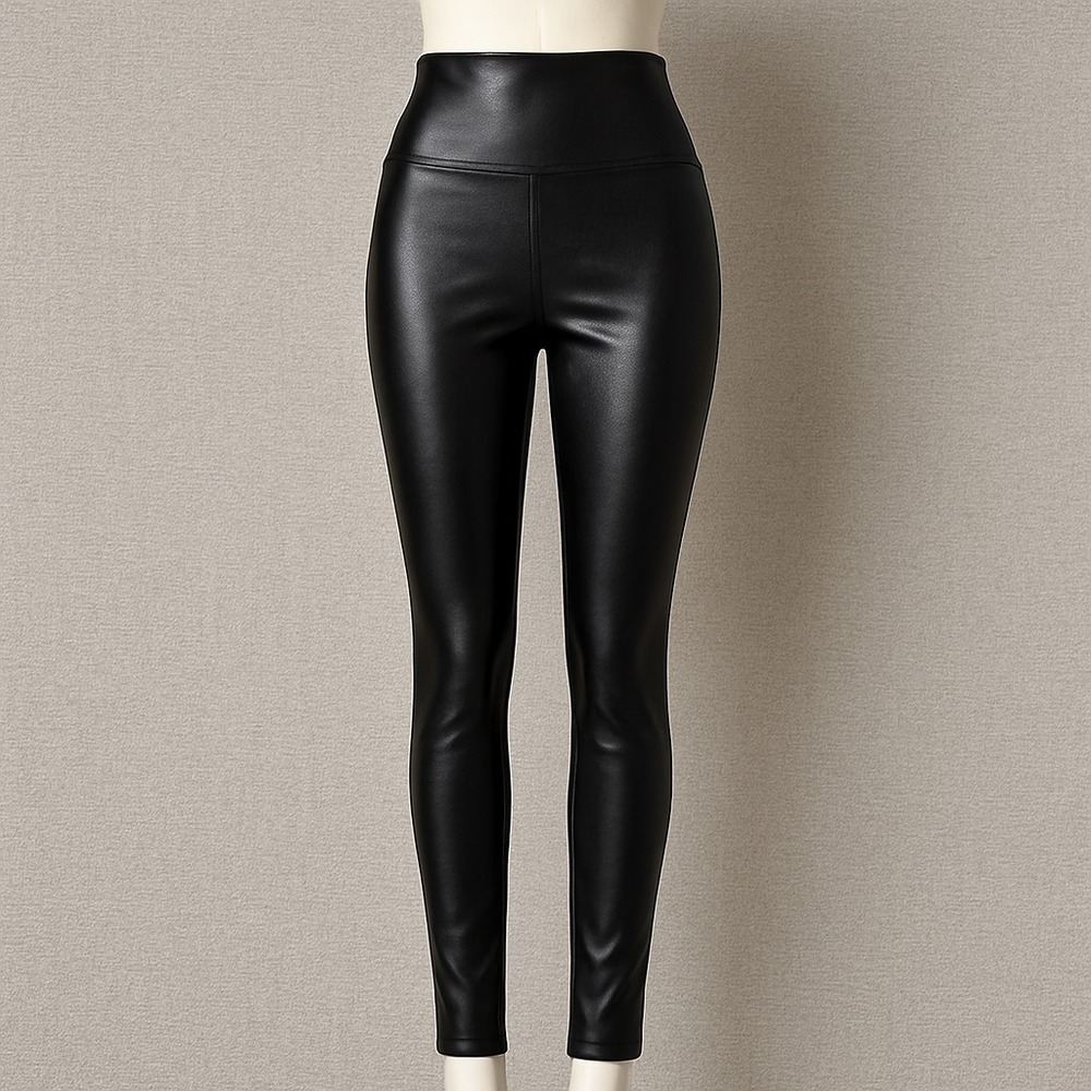 SPANX Faux Leather Leggings High Rise Shaping‎ Compression Black S/P Petite